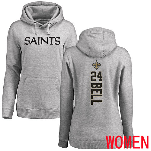 New Orleans Saints Ash Women Vonn Bell Backer NFL Football #24 Pullover Hoodie Sweatshirts